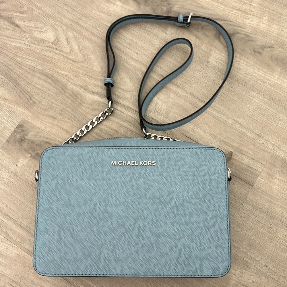 Brand new light blue leather Michael Kors purse
